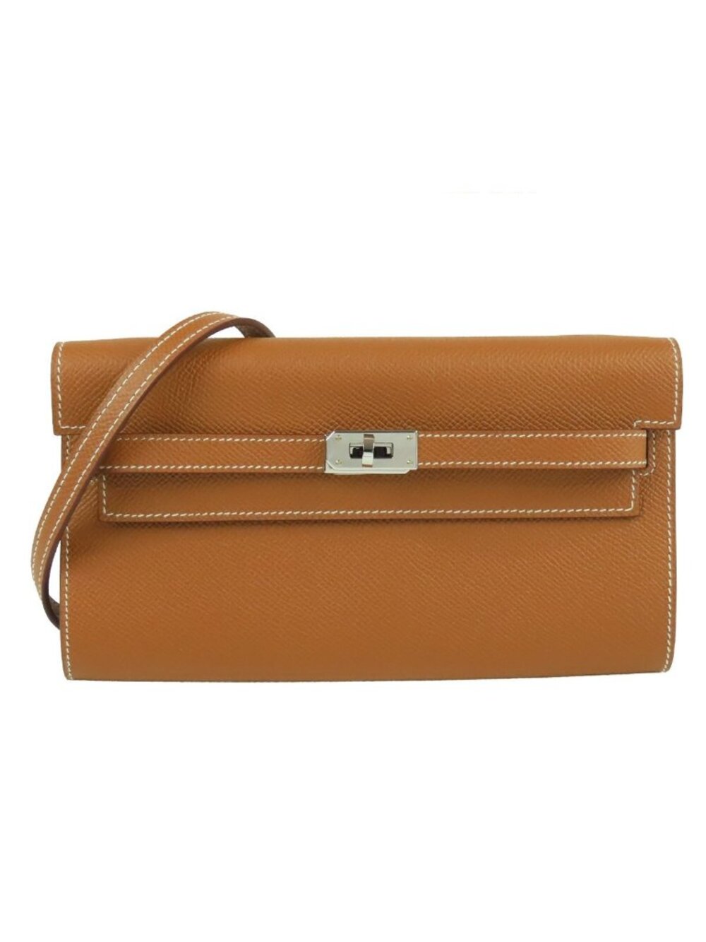 Hermes Kelly to Go Gold Silver Epsom Wallet